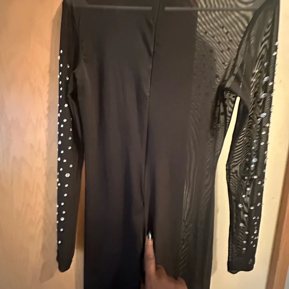 Black Rhinestone Bodysuit - Picture 2 of 3